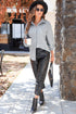 Cable Texture Button Front Puff Sleeve Shacket